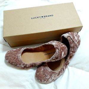 Lucky Brand Antique Blush Crushed Velvet Flats
